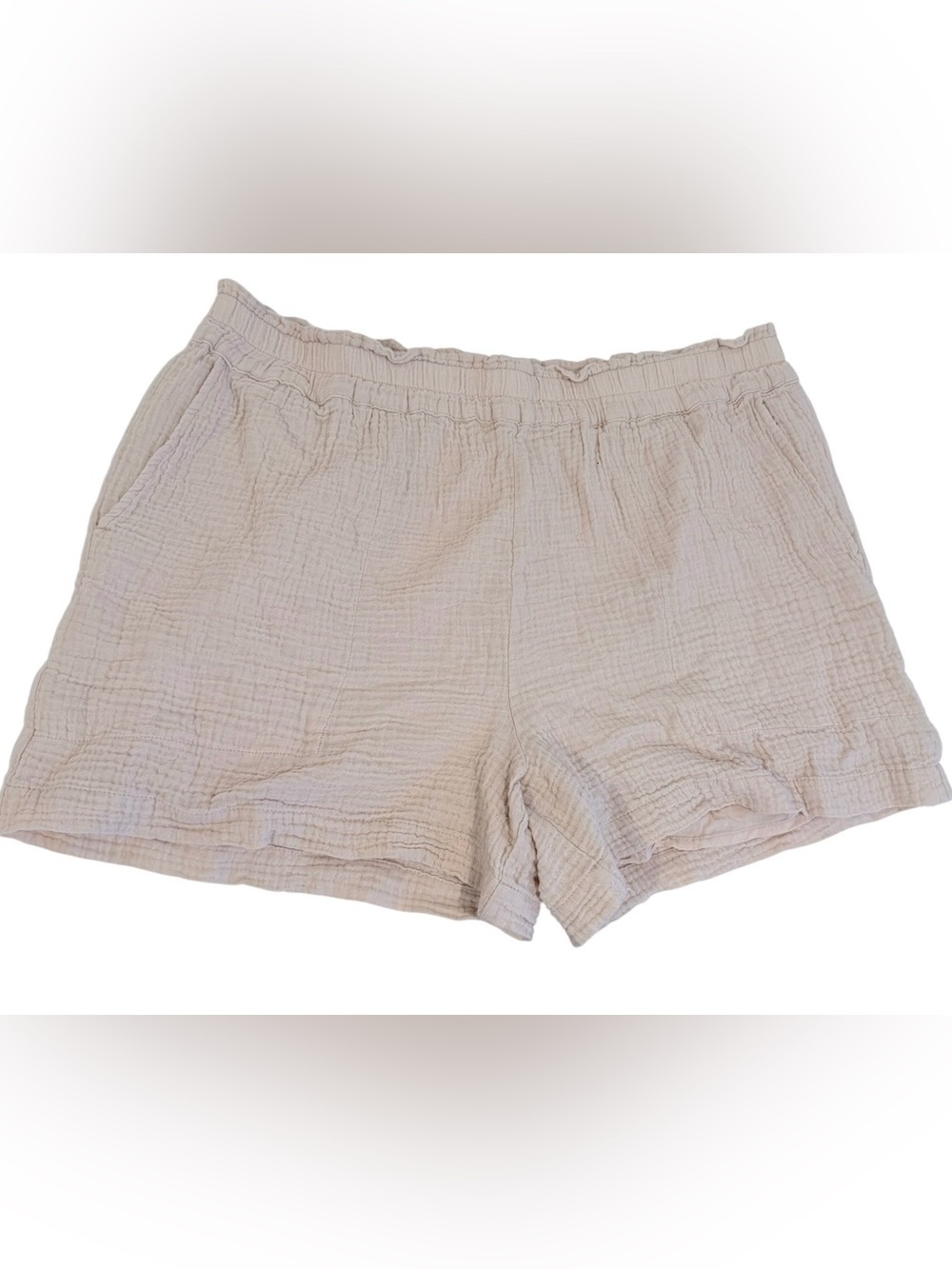 Rails Cream Elastic-Waist Cotton Gauze Shorts - Picture 2 of 4